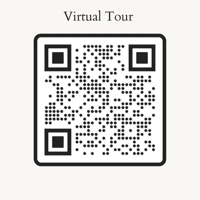 a black and white vector illustration of a virtual tour sign at Luxurious 4BR Beach Retreat with Backyard and Balcony in Penticton