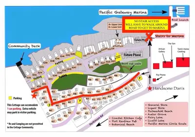 a map of the campus of catalyst catalyst building at Quiet Romantic Getaway - Non Pet Friendly in Port Renfrew