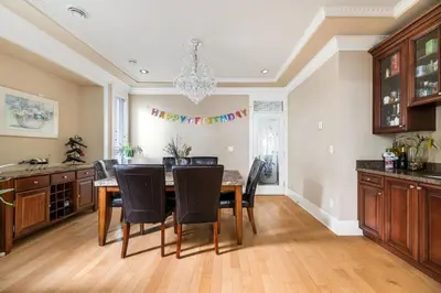 a dining room with a table and chairs at Cozy Private Space in Richmond with Modern Comforts in Richmond