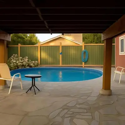 Poolside Shared Suite - Private Queen Room with Heated Pool
