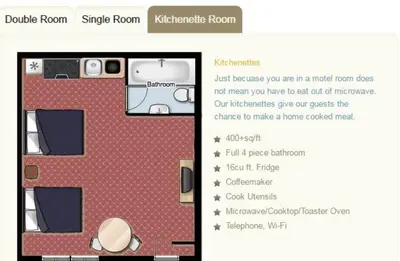 a floor plan of a small apartment with a room at Superlodge Lloydminster in Lloydminster