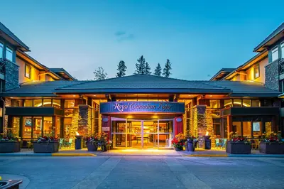 a building with a sign that reads royal german lodge at Royal Canadian Lodge in Banff