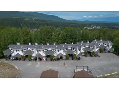an aerial view of a building with a parking lot at Mountain Edge our Holiday Home in Kimberley