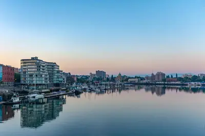 a view of a harbor with boats in the water at Victoria Regent Waterfront Hotel & Suites in Victoria