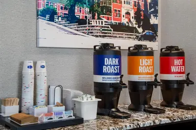 a table with two cans of light water on it at Hampton Inn by Hilton Kamloops in Kamloops