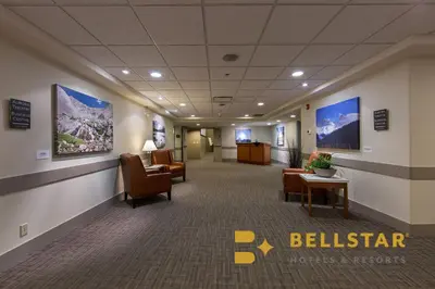 a lobby of a hospital with a waiting room at Bellstar Suites at Solara Resort in Canmore