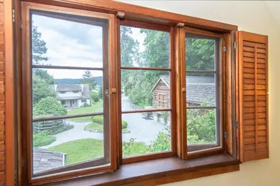 a window with a view of a yard at Hastings House Country House Hotel in Ganges
