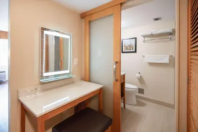 a bathroom with a sink and a toilet at Coast Hillcrest Hotel in Revelstoke