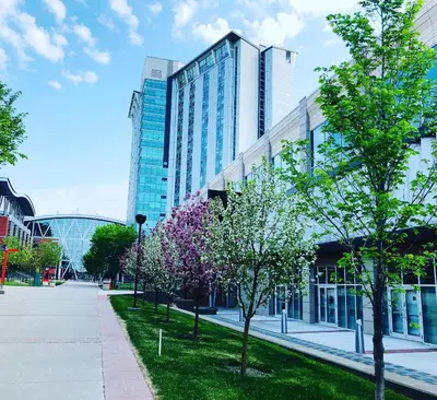 a large building with trees in front of it at SAIT Residence & Conference Centre - Calgary in Calgary