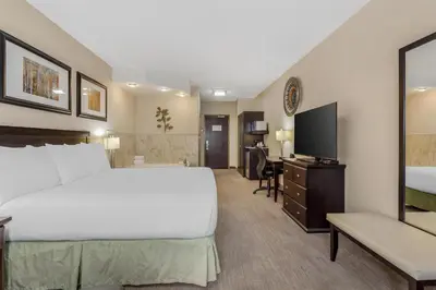 a hotel room with a bed and a television at Best Western Wainwright Inn & Suites in Wainwright