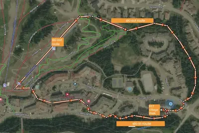 a map of the proposed improvements to the trail at 17 Village Walk Sun Peaks BC in Sun Peaks