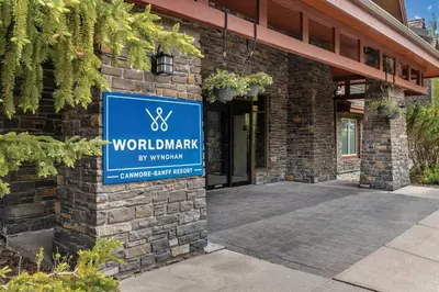 a sign in front of a building with a wrotham sign at WorldMark Canmore-Banff in Canmore
