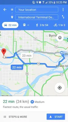a screenshot of a google map of a road at Metropolis MetroTown Area lovely place 2 or 1 bedrooms suite in New Westminster