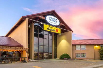 a store with a sign on the front of it at Super 8 by Wyndham Sherwood Park/Edmonton Area in Sherwood Park