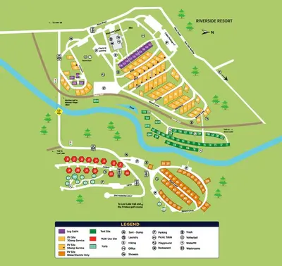 a map of the resort at Riverside Resort in Whistler