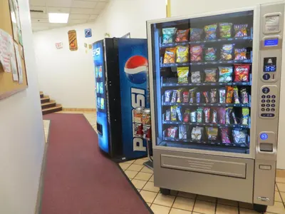 a pepsi soda machine in a store at Athabasca Hotel in Jasper