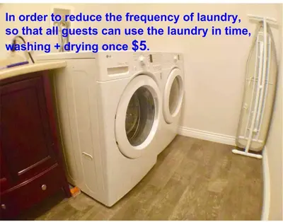 a washing machine in a laundry room with a quote at Good location in Surrey
