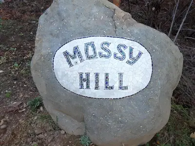 a rock with the word messiah written on it at Mossy Hill Suite in Salt Spring Island