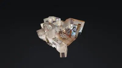 an overhead view of a house in the shape at 2BR in Ironwood, Fireplace, Common Area Hot Tub, Private Patio, Parking in Whistler