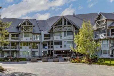an exterior view of a large building at Greystone Lodge 310 Ski-in Out in Whistler
