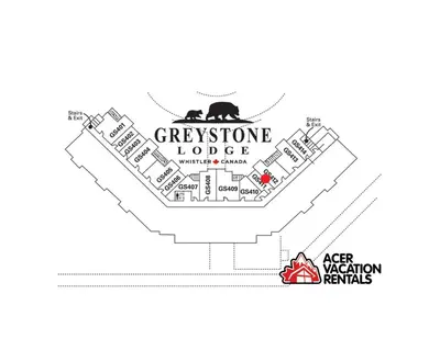 a label for a grocery store withcriptions and drawings of vegetables at Greystone Lodge 412 Renovated in Whistler