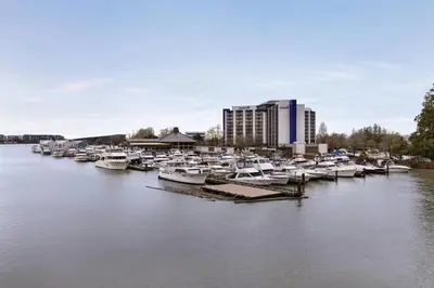 a group of boats docked at a marina at Radisson Blu Vancouver Airport Hotel & Marina in Richmond