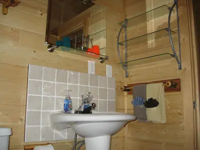 a bathroom with a sink and a toilet at Tschurtschenthaler Rentals in Golden