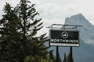 a sign for the northwind hotel by bregenz at Northwinds Hotel Canmore in Canmore