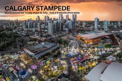 an aerial view of the calgary stampede at night at LUXURY DT, 2 Bedroom DEAL, Private Balcony, Full Kitchen, Gym - FREE PARKING in Calgary