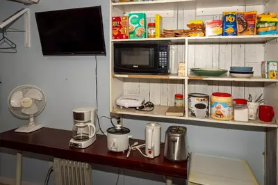 a kitchen with a counter top with a microwave at Guest Suite - Private Retreat - J-1 in Abbotsford