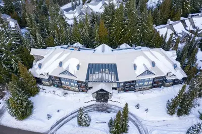 an aerial view of a house in the snow at Powderhorn by Whistler Premier in Whistler