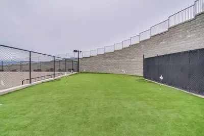 an empty baseball field in a stadium at Fabulous Condo at Five Star Resort 209 in West Kelowna