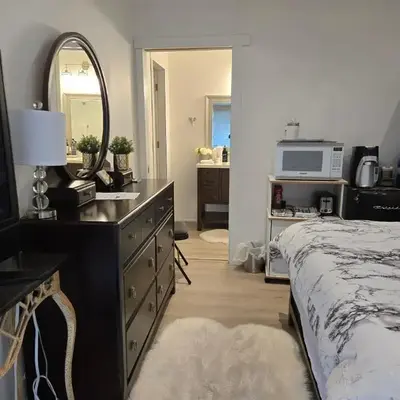 Private master bedroom in a farmhouse