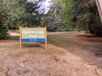 a sign in the middle of a park at The Lions Self Contained Suite, Shared Pool, Hot Tub, Views in North Vancouver